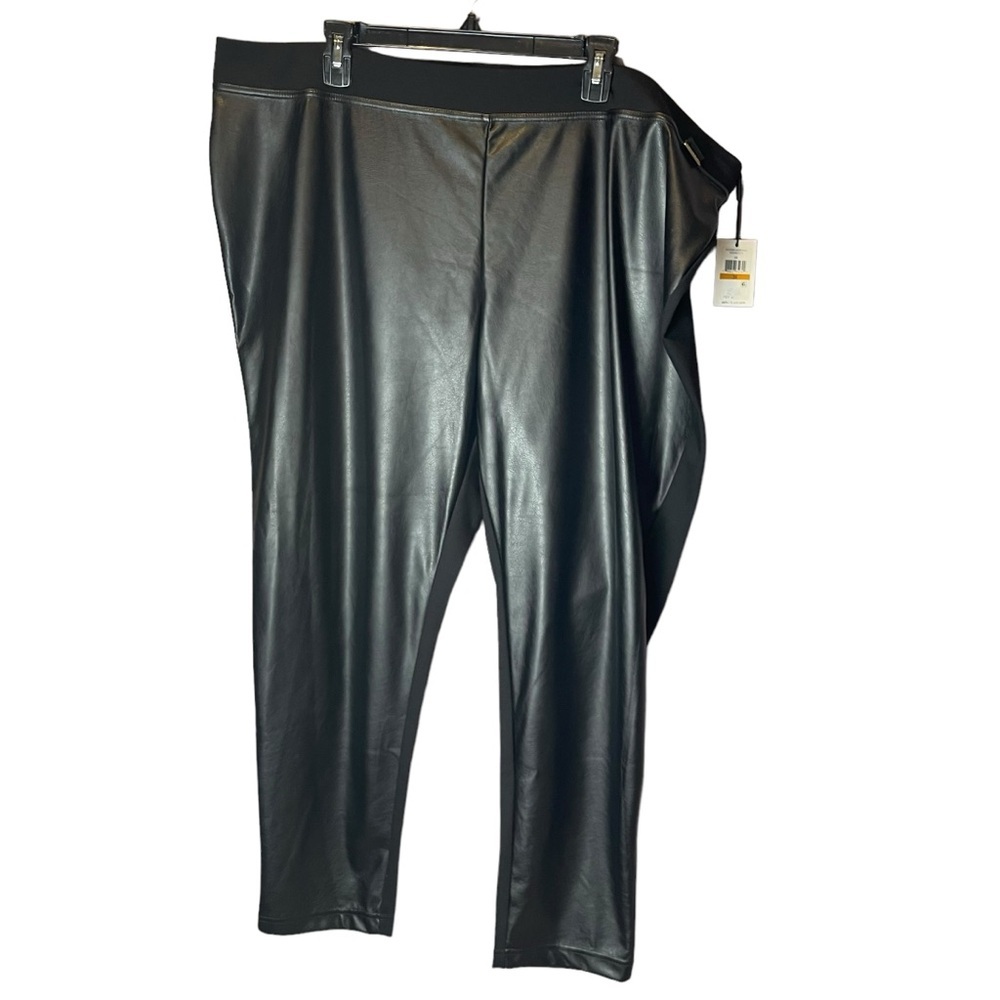 NWT Calvin Klein Faux Leather Ponte Leggings 3X